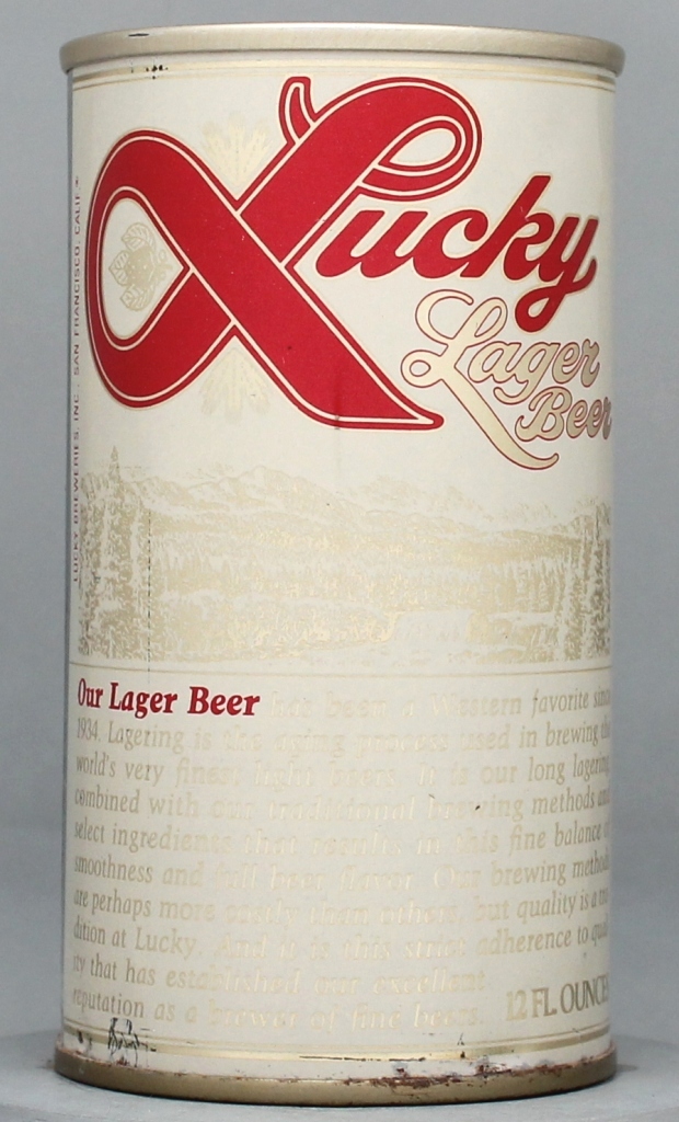 Lucky Lager Beer 12 Oz Tab Top Can