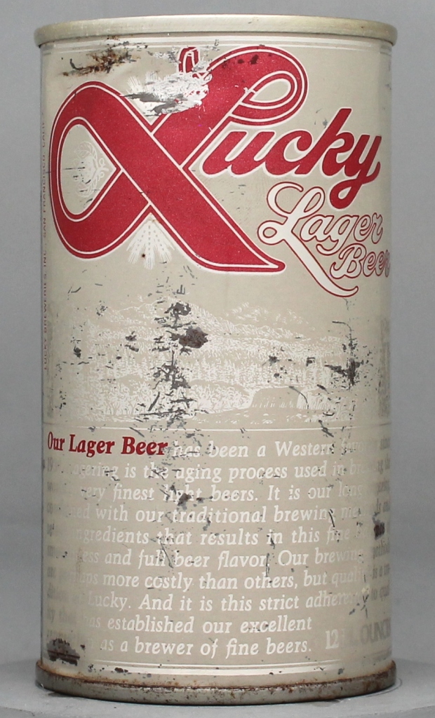 Lucky Lager Beer 12 Oz Tab Top Can
