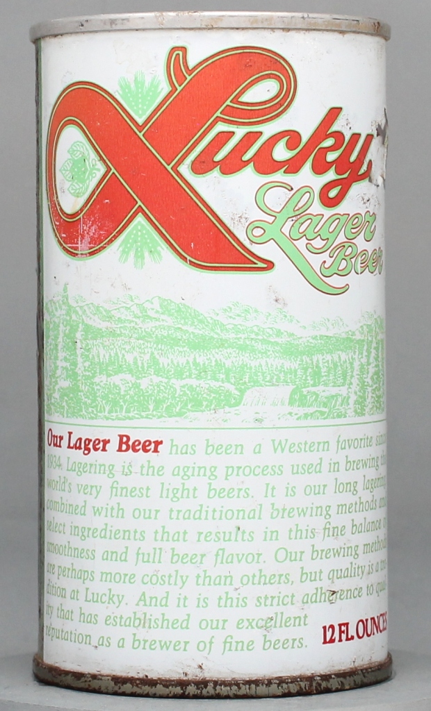Lucky Lager Beer 12 Oz Tab Top Can