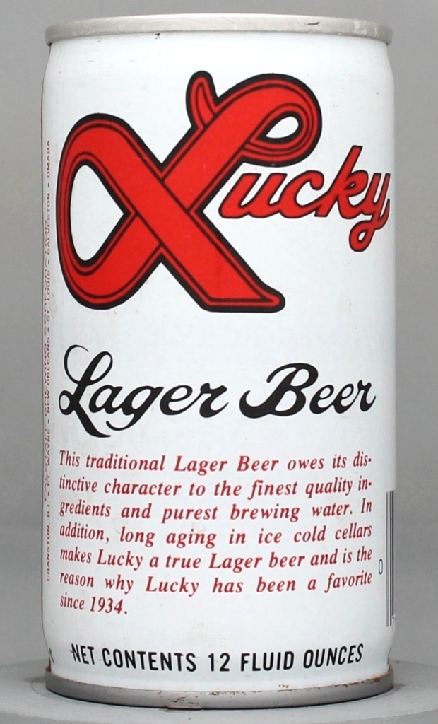 Lucky Lager Beer 12 Oz Tab Top Can