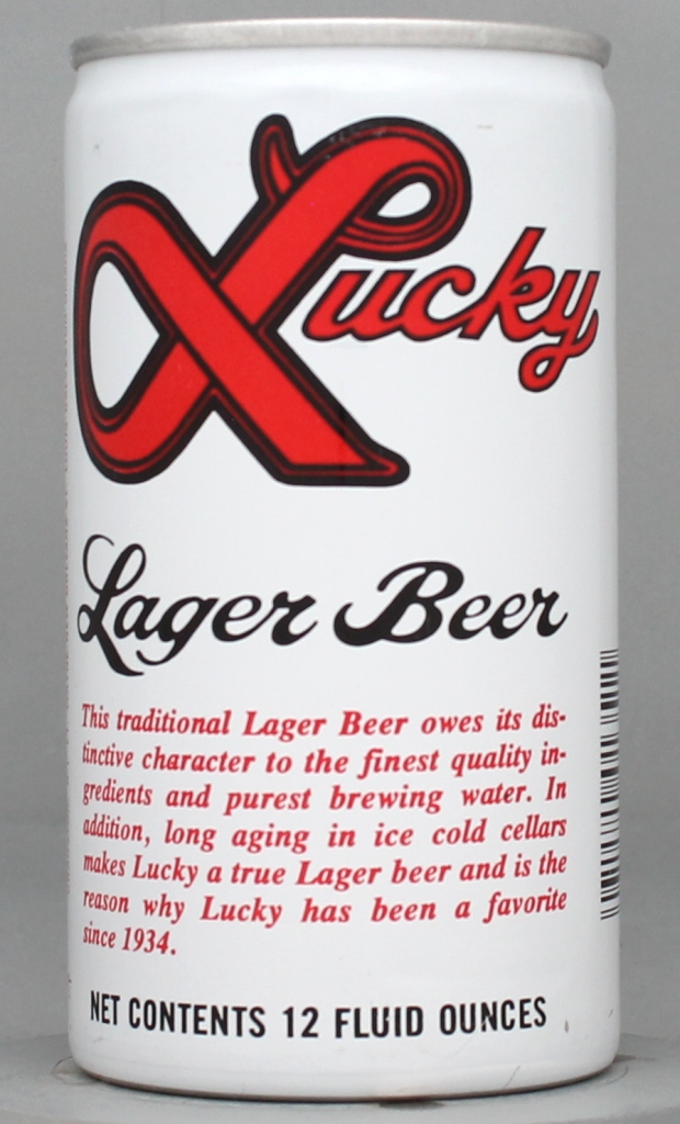 Lucky Lager Beer 12 Oz Tab Top Can