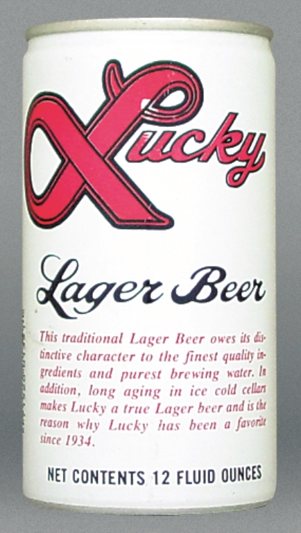 Lucky Lager Beer 12 Oz Tab Top Can