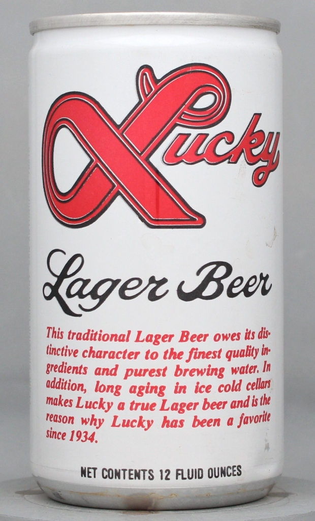 Lucky Lager Beer 12 Oz Tab Top Can