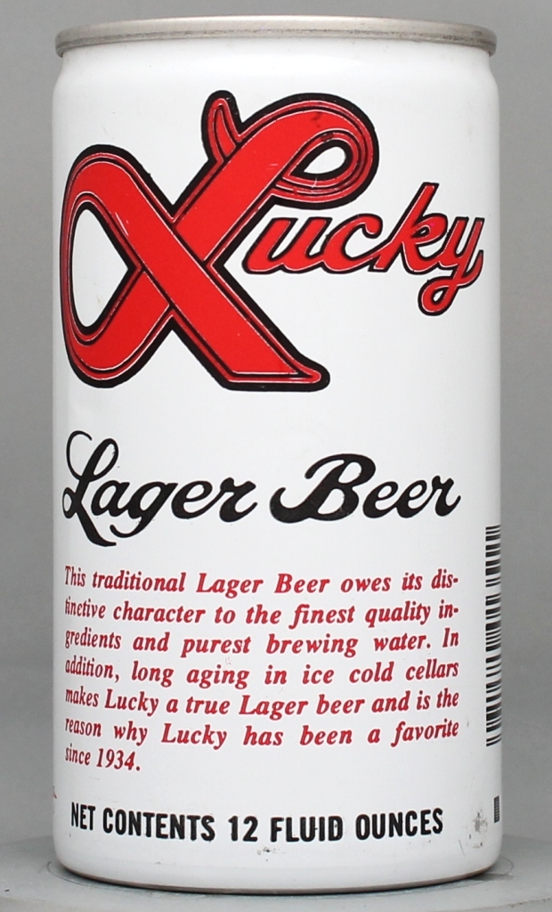 Lucky Lager Beer 12 Oz Tab Top Can