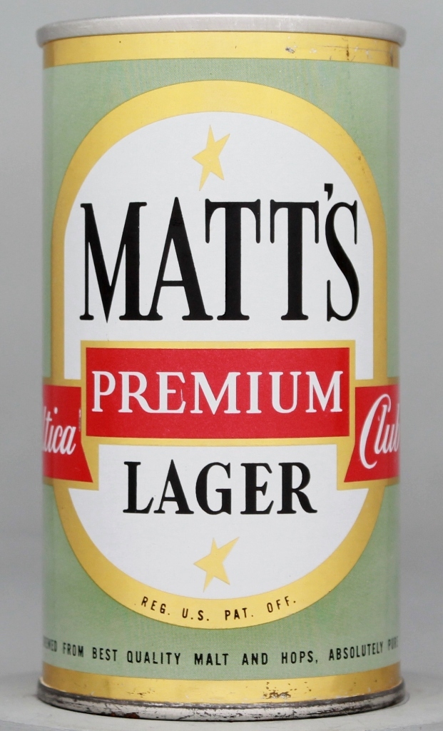 Matt's Utica Club Premium Lager Beer 12 Oz Zip Top Can