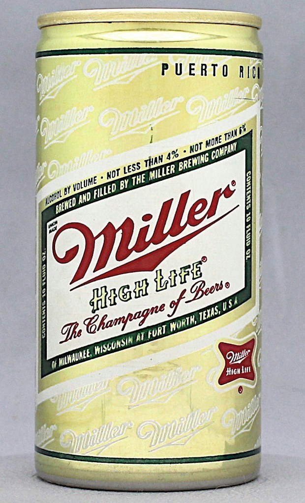 Miller High Life Beer 10 Oz Tab Top Can