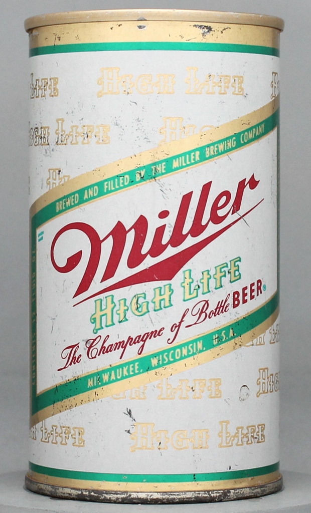 Miller High Life Beer 12 Oz Tab Top Can