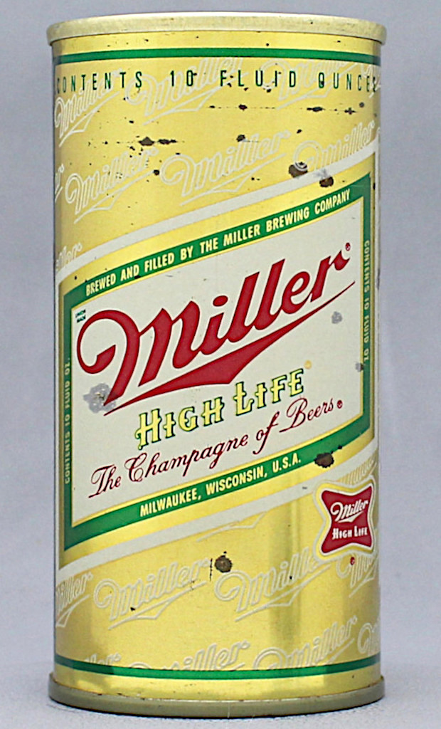 Miller High Life Beer 10 Oz Tab Top Can