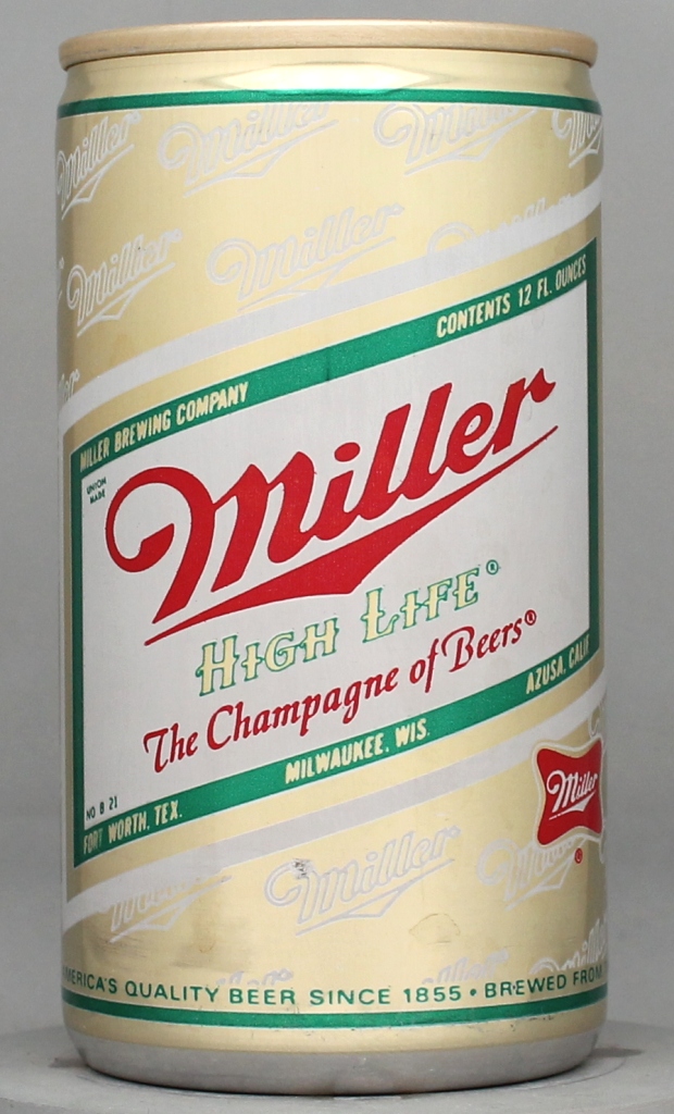 Miller High Life Beer 12 Oz Tab/Bank Top Can