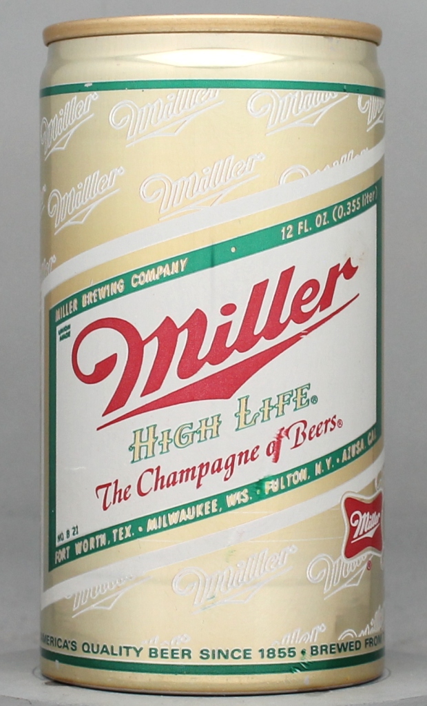 Miller High Life Beer 12 Oz Tab Top Can