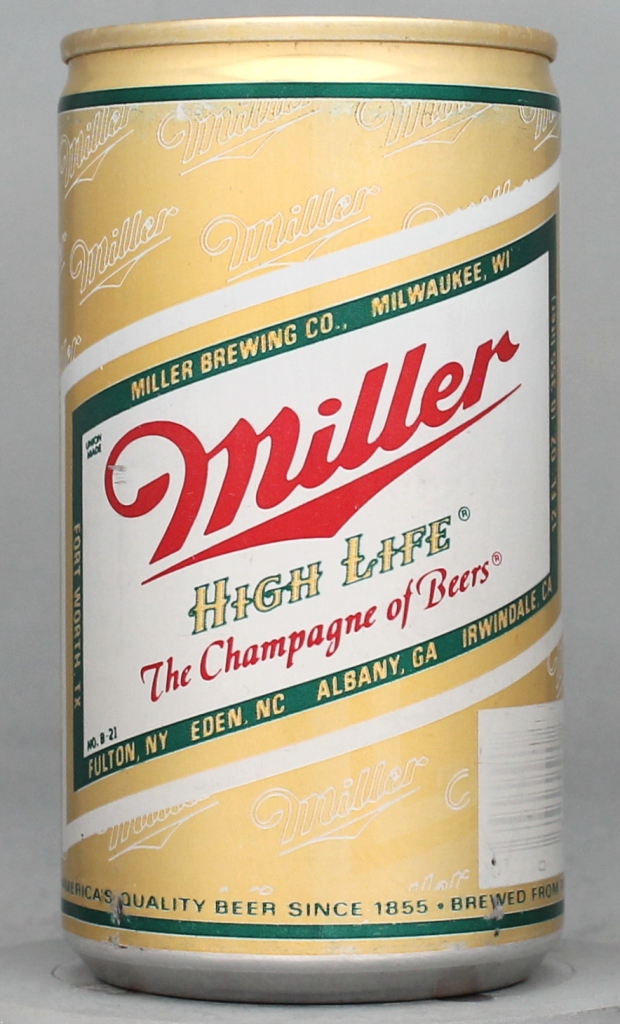 Miller High Life Beer 12 Oz Tab Top Can