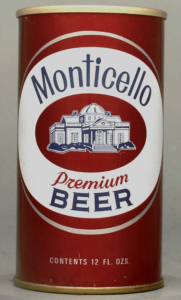 Monticello Premium Beer 12 Oz Tab Top Can