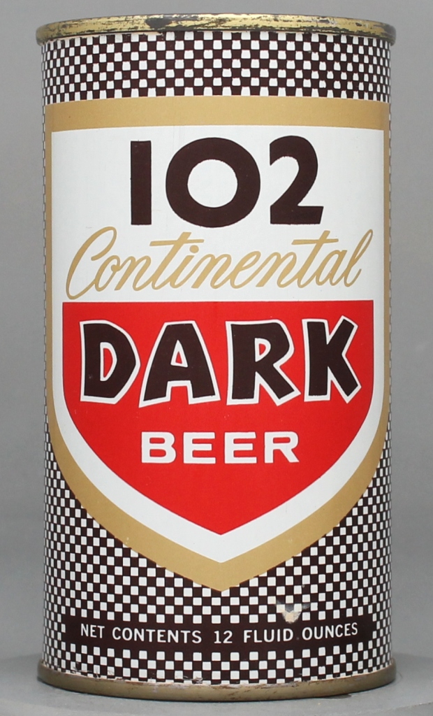 102 Continental Dark Beer 12 Oz Tab/Insert Top Can