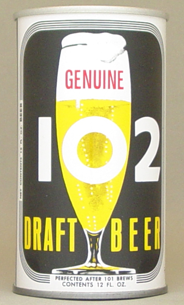 102 Genuine Draft Beer 12 Oz Tab Top Can