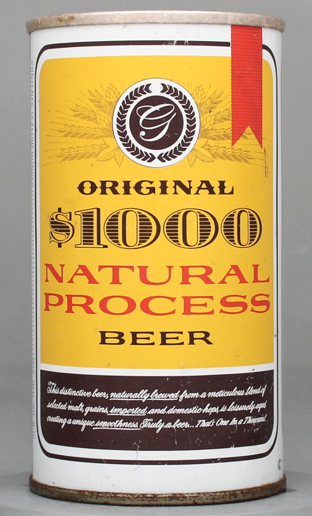 $1000 Natural Process Beer 12 Oz Tab Top Can