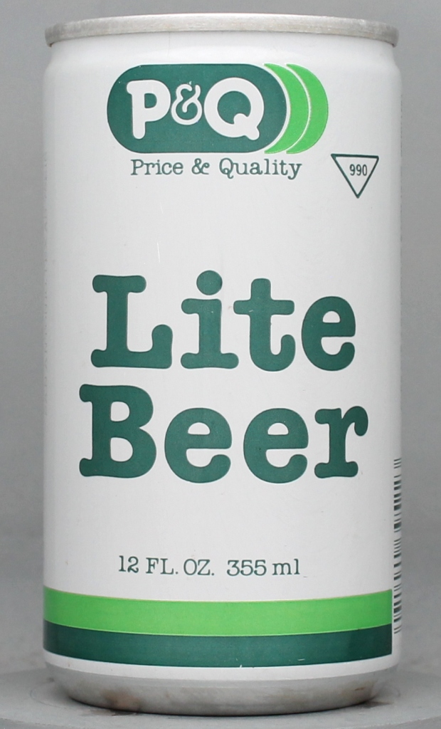 P & Q Lite Beer 12 Oz Tab Top Can