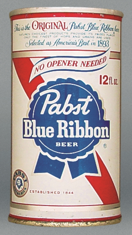 Pabst Blue Ribbon Beer 12 Oz Zip/Tab Top Can
