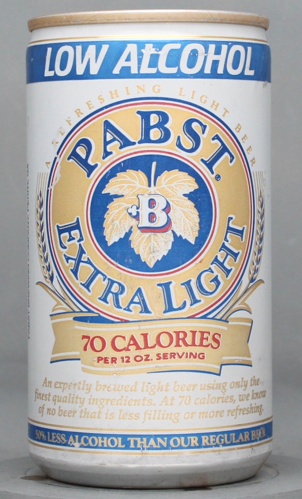 Pabst Extra Light Low Alcohol Beer 12 Oz Tab Top Can