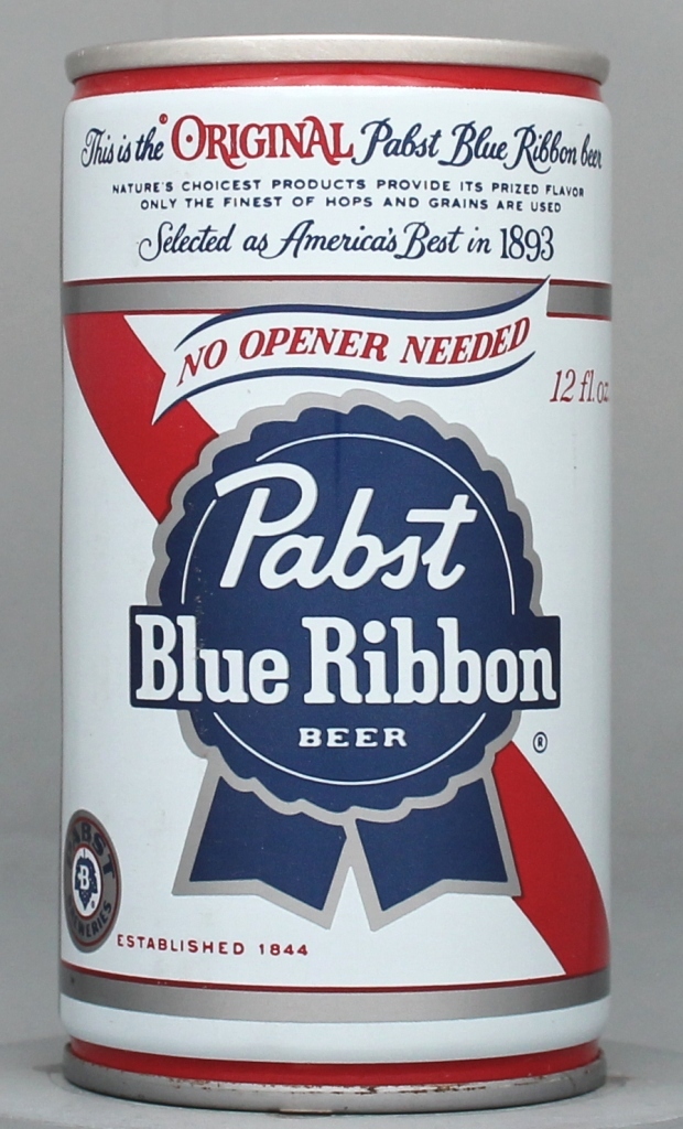 Pabst Blue Ribbon Beer 12 Oz Tab Top Can