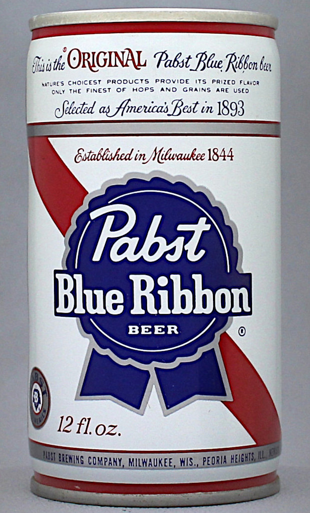 Pabst Blue Ribbon Beer 12 Oz Tab Top Can