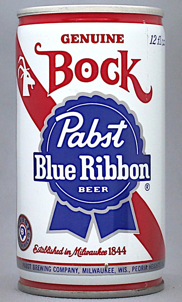 Pabst Blue Ribbon Genuine Bock 12 Oz Tab Top Can