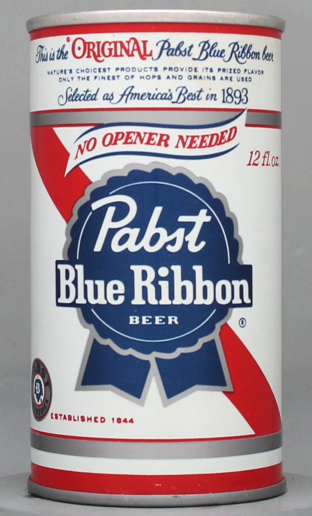 Pabst Blue Ribbon Beer 12 Oz Tab Top Can
