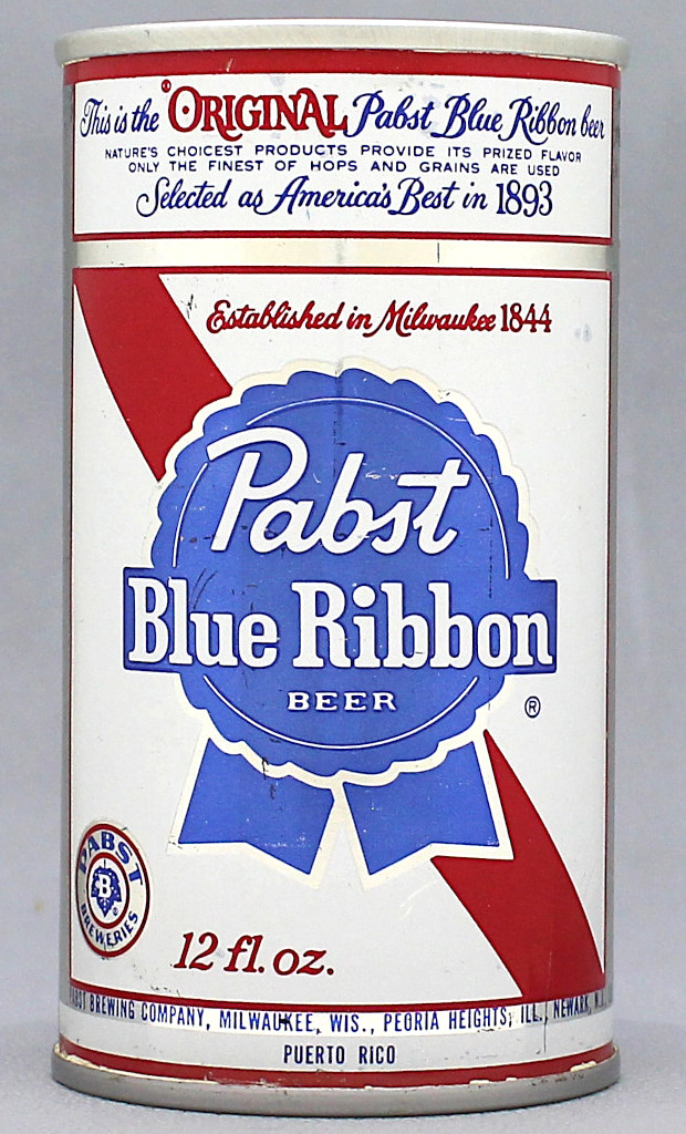 Pabst Blue Ribbon Beer 12 Oz Tab Top Can