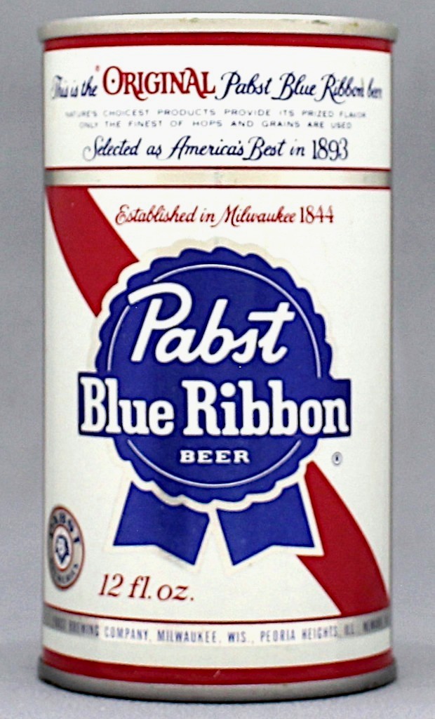 Pabst Blue Ribbon Beer 12 Oz Tab Top Can