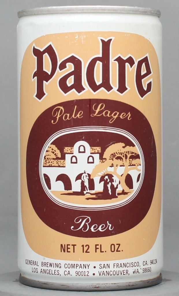 Padre Pale Lager Beer 12 Oz Tab Top Can