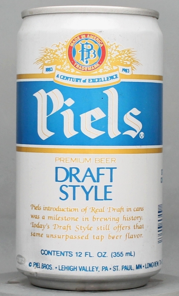 Piels Draft Style Premium Beer 12 Oz Tab Top Can