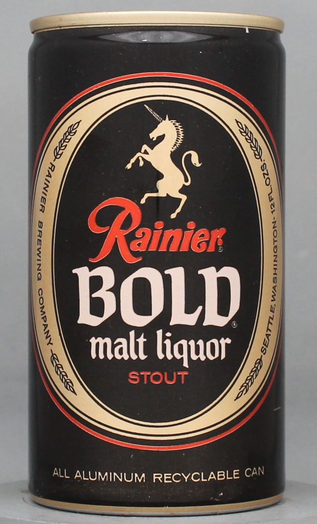 Rainier Bold Stout Malt Liquor 12 Oz Tab Top Can