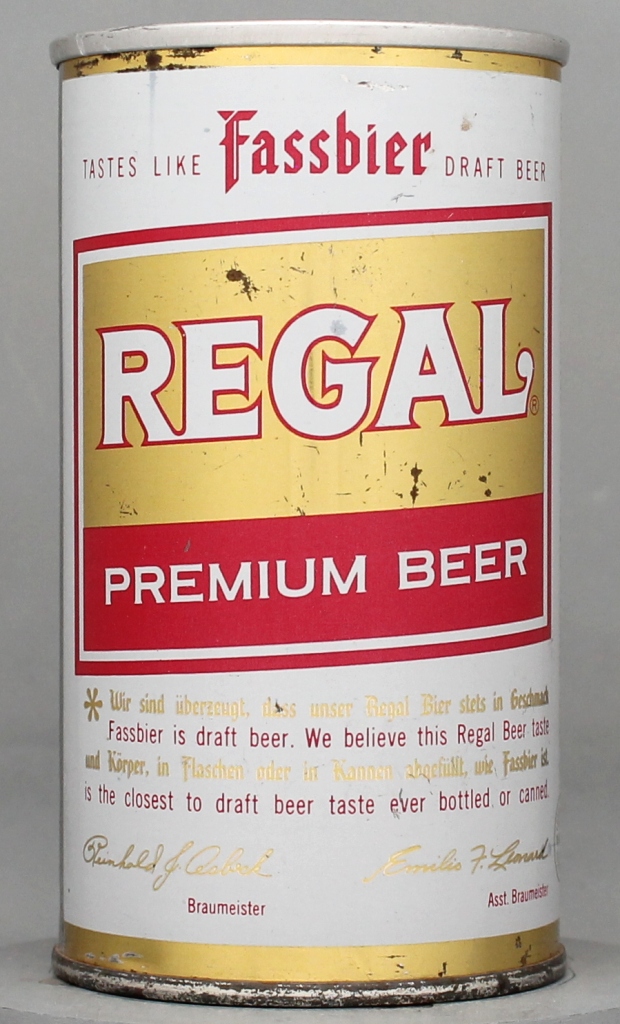 Regal Premium Beer 12 Oz Tab Top Can