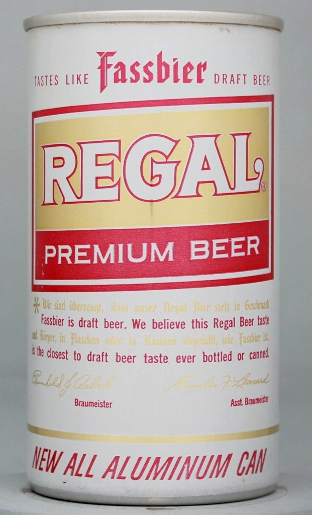 Regal Premium Beer 12 Oz Tab Top Can