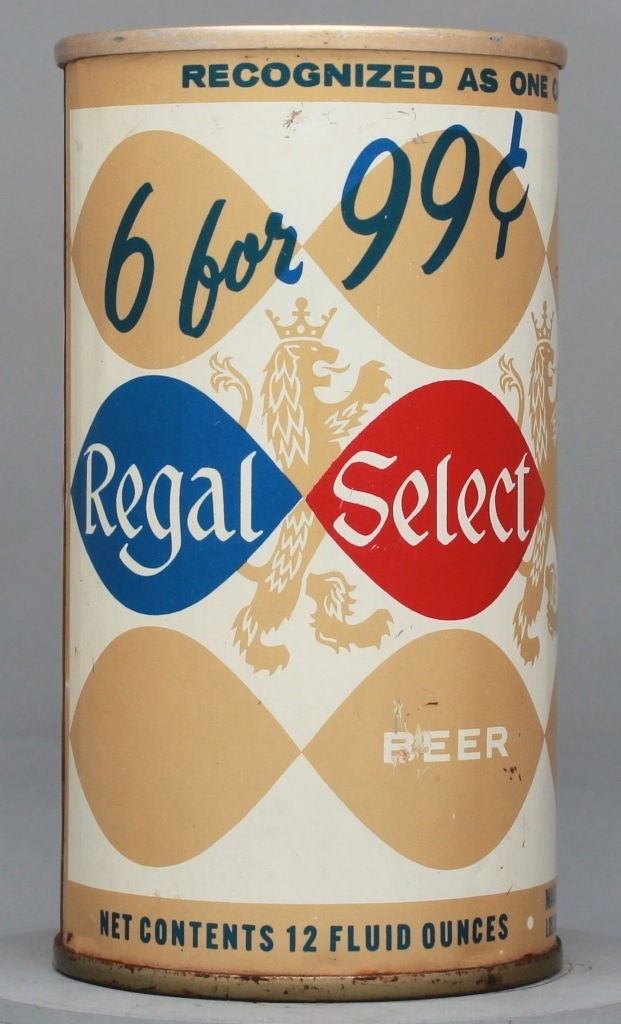 Regal Select Beer 12 Oz Tab Top Can