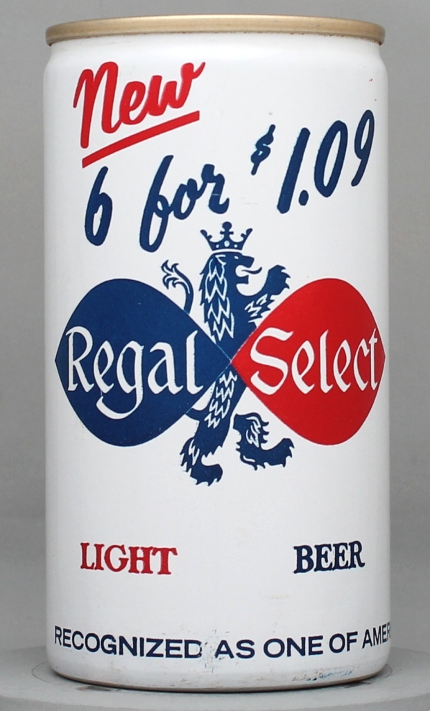 Regal Select Light Beer 12 Oz Tab Top Can