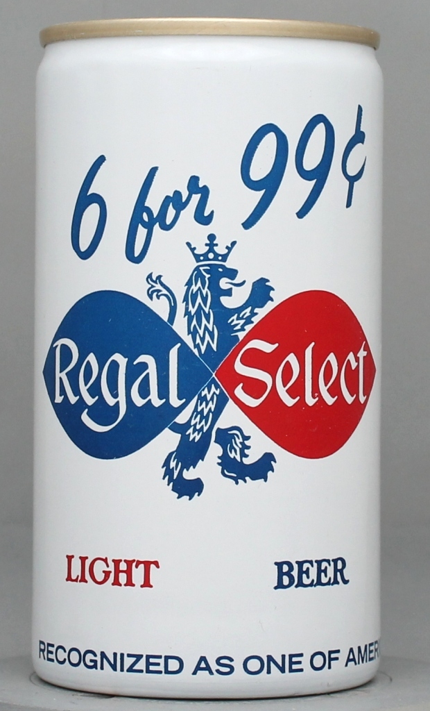 Regal Select Light Beer 12 Oz Tab Top Can