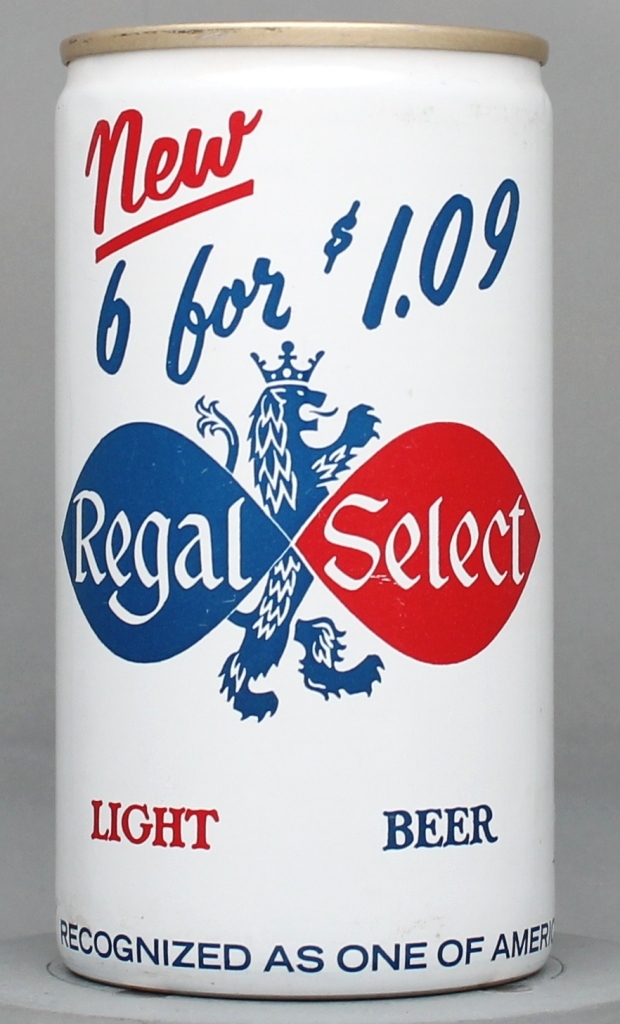 Regal Select Light Beer 12 Oz Tab Top Can