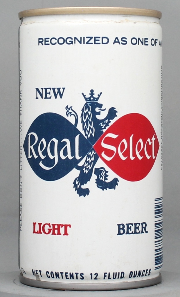 Regal Select Light Beer 12 Oz Tab Top Can