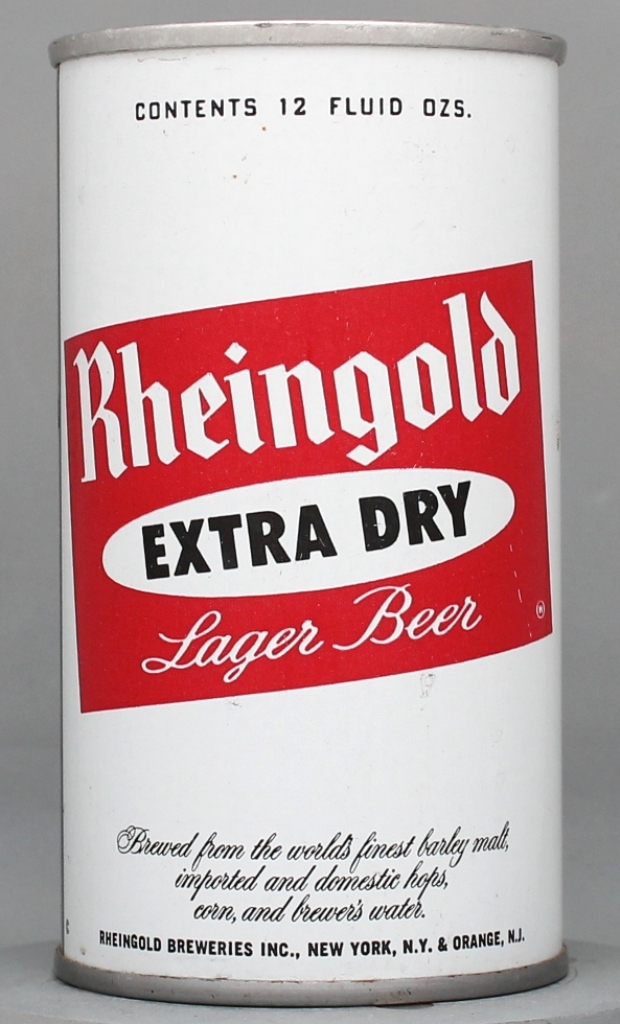 Rheingold Extra Dry Lager Beer 12 Oz Tab Top Can