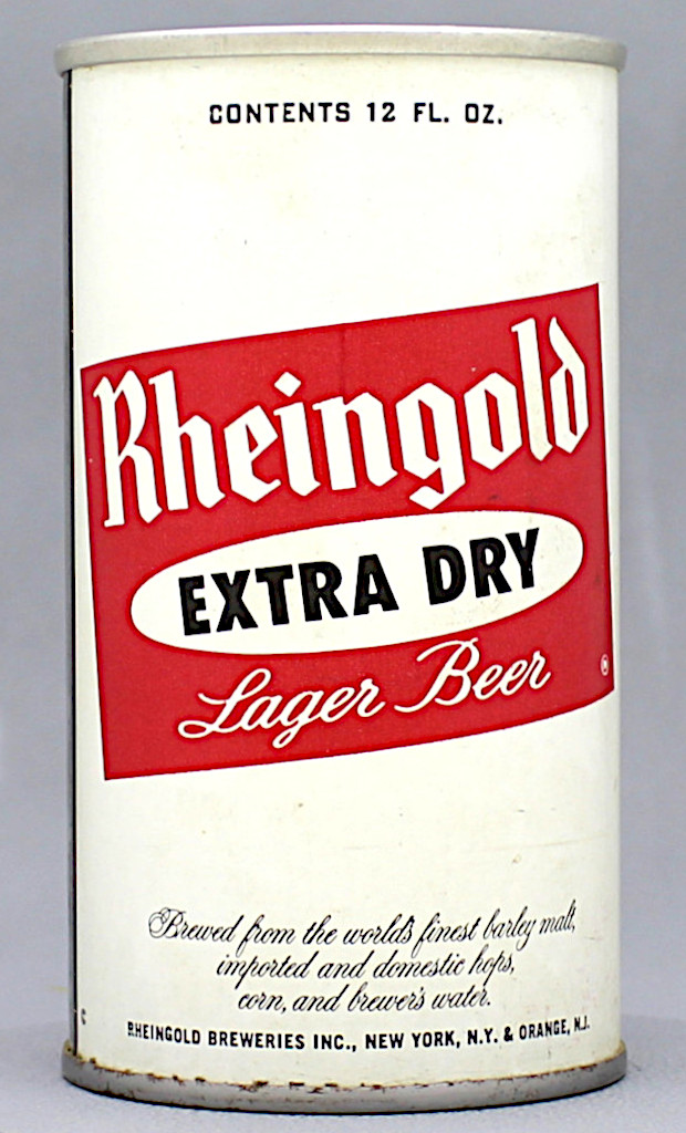 Rheingold Extra Dry Lager Beer 12 Oz Tab Top Can