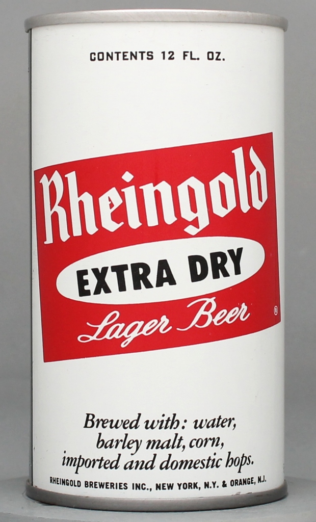 Rheingold Extra Dry Lager Beer 12 Oz Tab Top Can