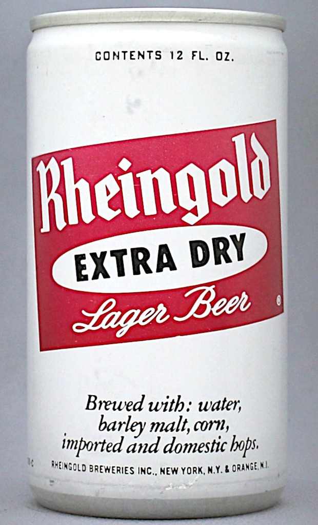 Rheingold Extra Dry Lager Beer 12 Oz Tab Top Can