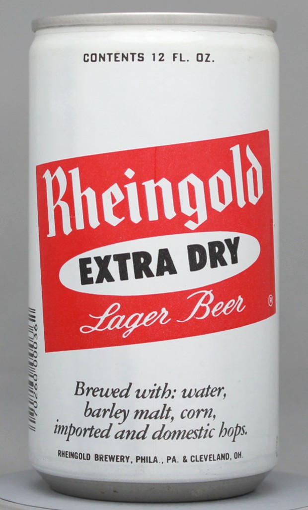 Rheingold Extra Dry Lager Beer 12 Oz Tab Top Can