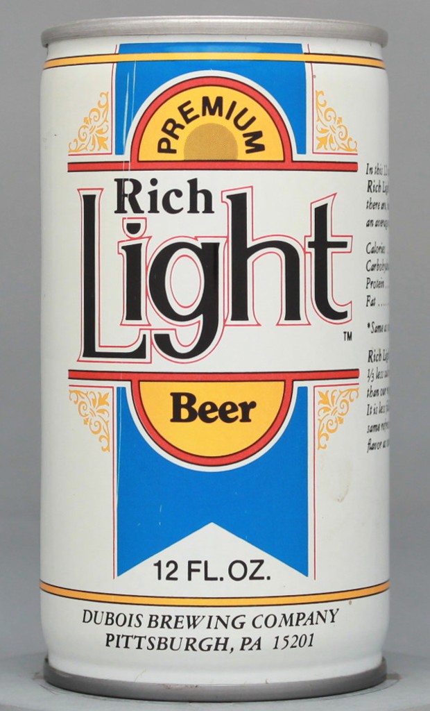 Rich Light Premium Beer 12 Oz Tab Top Can
