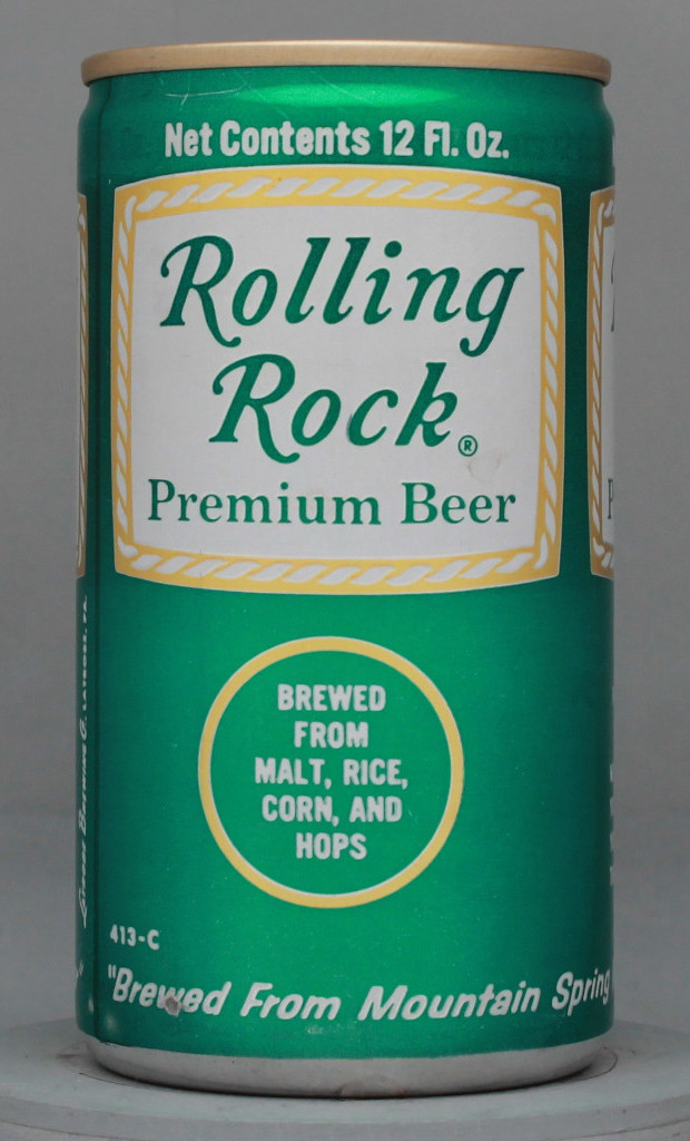 Rolling Rock Premium Beer 12 Oz Tab Top Can