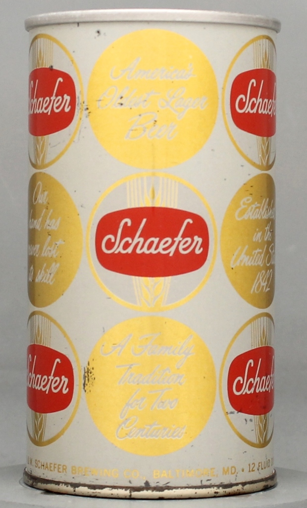 Schaefer Beer 12 Oz Tab Top Can