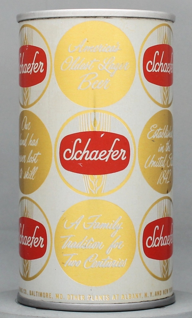 Schaefer Beer 12 Oz Tab Top Can