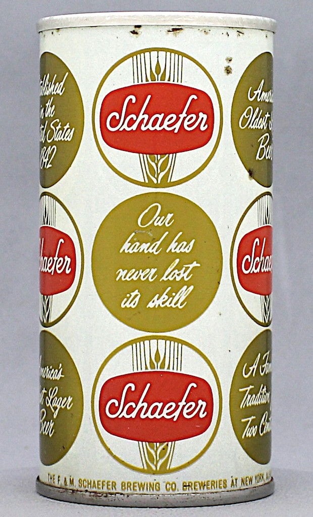 Schaefer Beer 10 Oz Tab Top Can