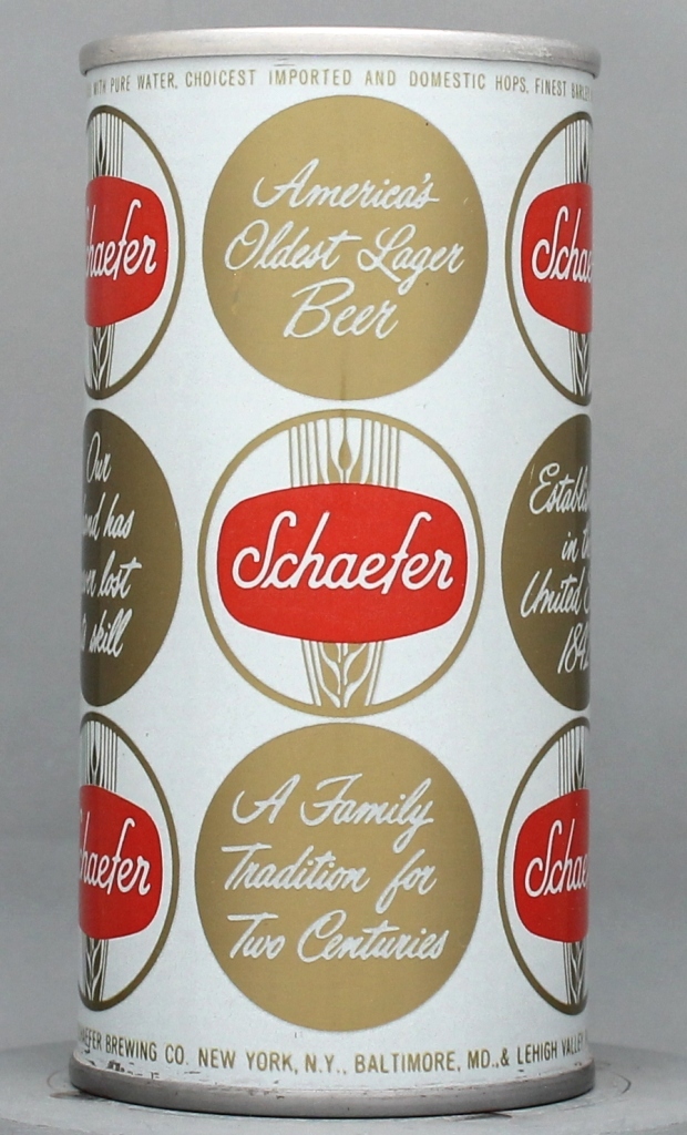 Schaefer Beer 10 Oz Tab Top Can