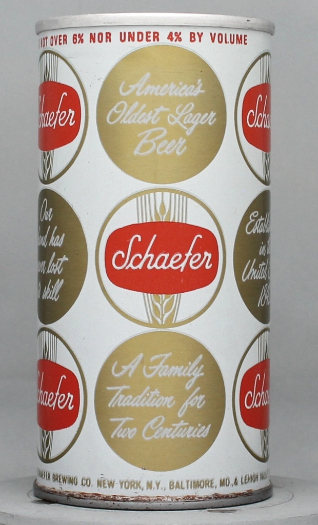 Schaefer Beer 10 Oz Tab Top Can